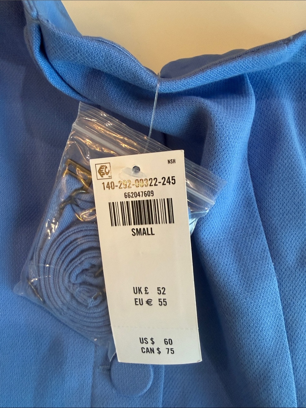 Blue Strapless faux Button-Front Women’s top - Picture 4 of 5